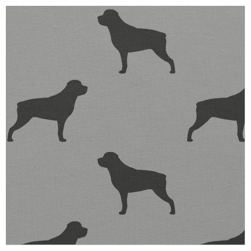 Rottweiler Dog Breed Silhouettes Grey and Black Fabric