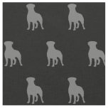 Rottweiler Dog Breed Silhouettes Patterned Fabric