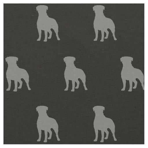 Rottweiler Dog Breed Silhouettes Patterned Fabric