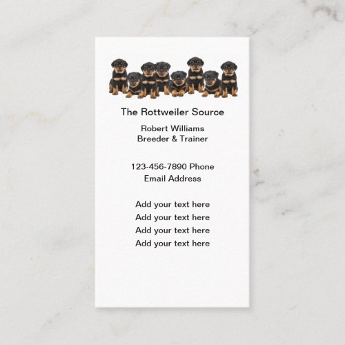 Rottweiler Dog Breed Theme Business Cards Template