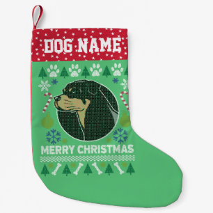 Rottweiler Dog Breed Ugly Christmas Sweater Small Christmas Stocking