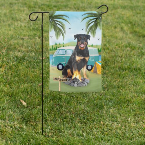 Rottweiler Dog Camping Garden Flag