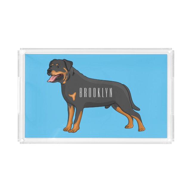 Rottweiler dog cartoon acrylic tray (Front)