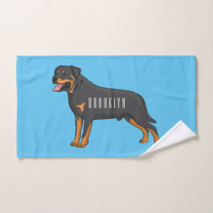 Rottweiler dog cartoon bath towel set