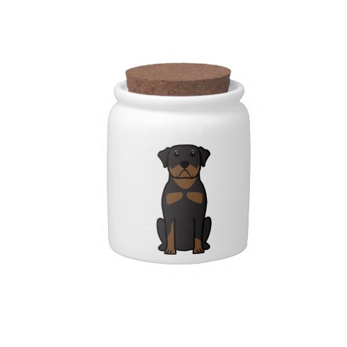 Rottweiler Dog Cartoon Candy Jar