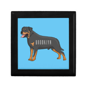 Rottweiler dog cartoon gift box