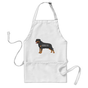 Rottweiler dog cartoon illustration adult apron