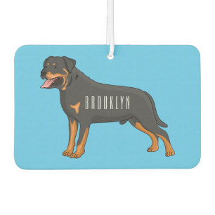 Rottweiler dog cartoon illustration air freshener
