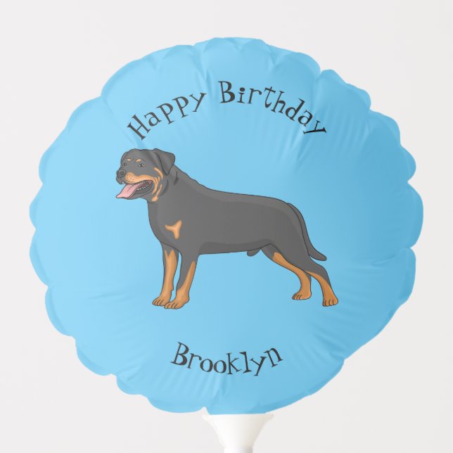 Rottweiler dog cartoon illustration  balloon (Front)