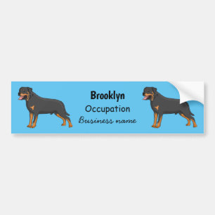 Rottweiler dog cartoon illustration  bumper sticker