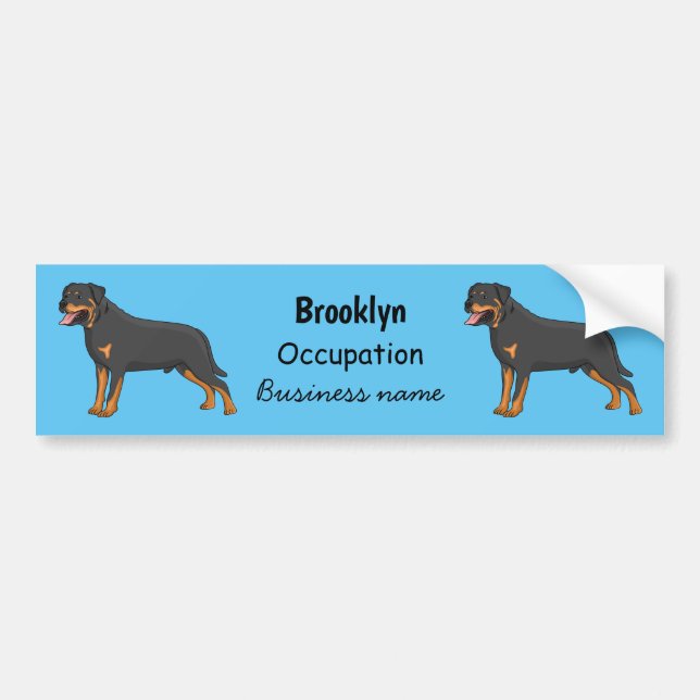 Rottweiler dog cartoon illustration  bumper sticker (Front)