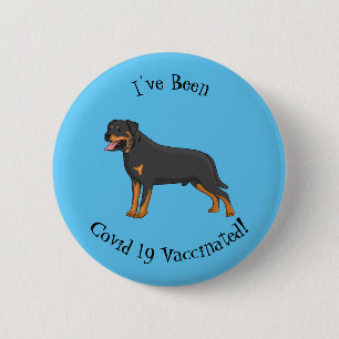 Rottweiler dog cartoon illustration button