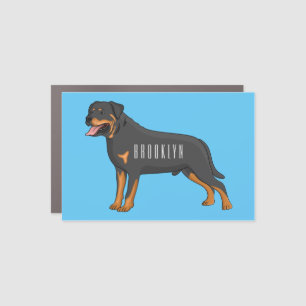 Rottweiler dog cartoon illustration car magnet