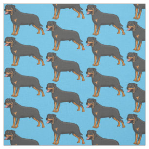 Rottweiler dog cartoon illustration fabric
