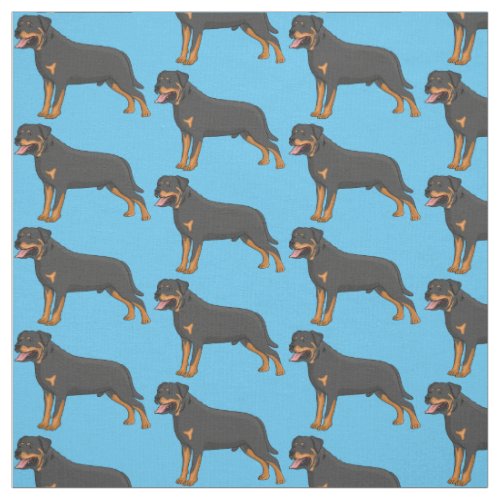 Rottweiler dog cartoon illustration  fabric