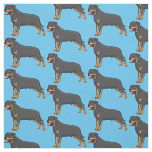 Rottweiler dog cartoon illustration  fabric