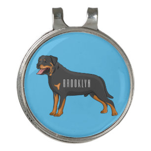Rottweiler dog cartoon illustration  golf hat clip