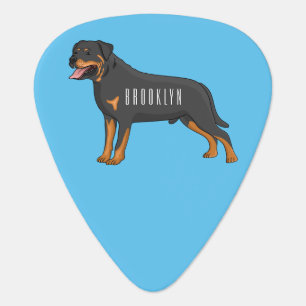 Rottweiler dog cartoon illustration guitar pick