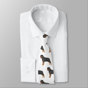 Rottweiler dog cartoon illustration  neck tie