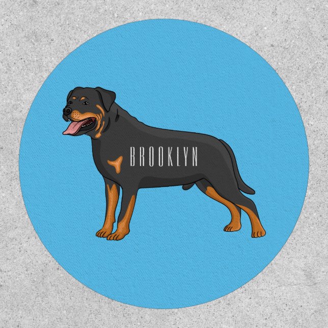 Rottweiler dog cartoon illustration  patch (Front)