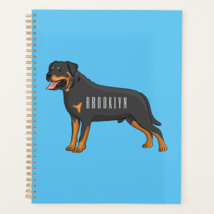 Rottweiler dog cartoon illustration planner