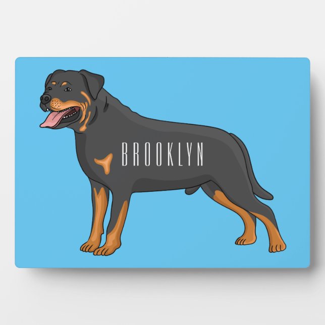 Rottweiler dog cartoon illustration  plaque (Front)
