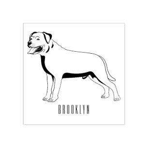 Rottweiler dog cartoon illustration rubber stamp