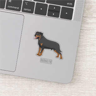 Rottweiler dog cartoon illustration sticker