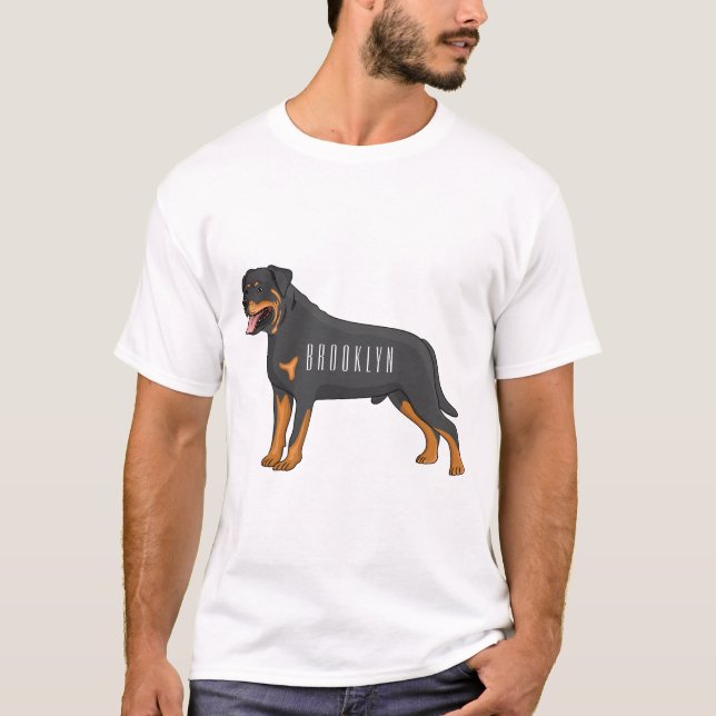 Rottweiler dog cartoon illustration T-Shirt (Front)