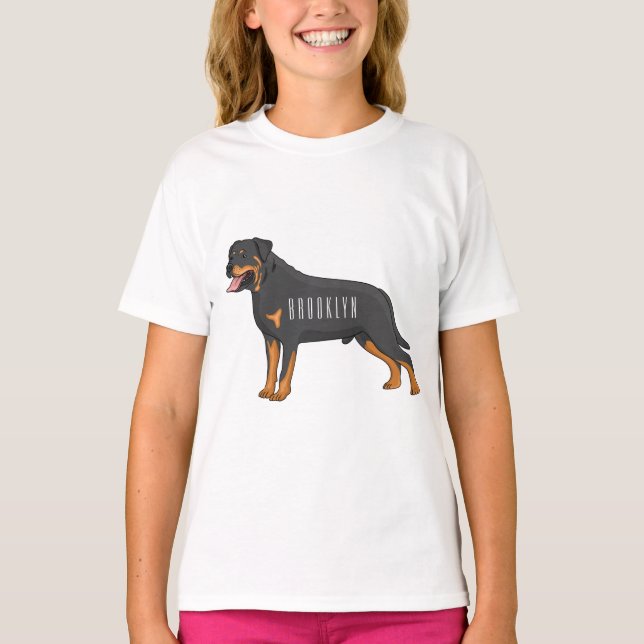 Rottweiler dog cartoon illustration  T-Shirt (Front)