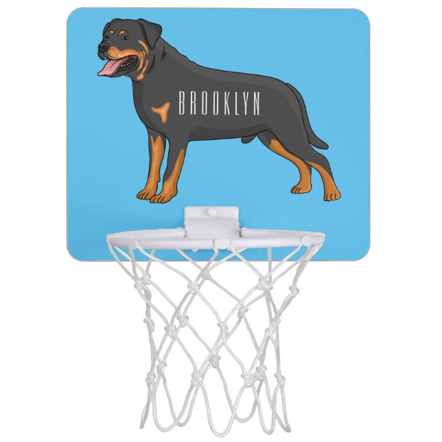 Rottweiler dog cartoon mini basketball hoop (Front)