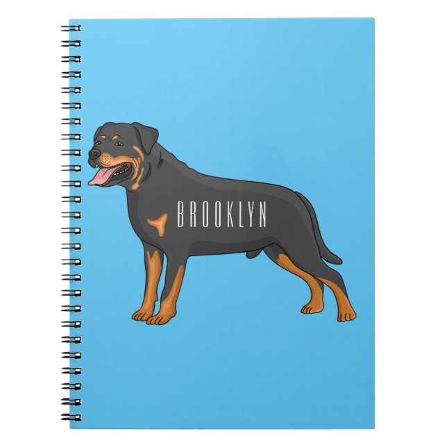 Rottweiler dog cartoon notebook (Front)
