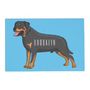 Rottweiler dog cartoon placemat