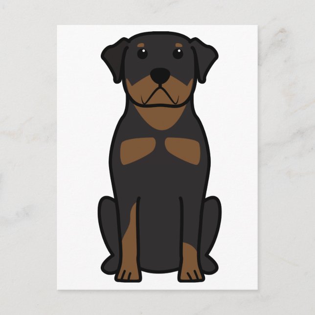 Rottweiler Dog Cartoon Postcard (Front)