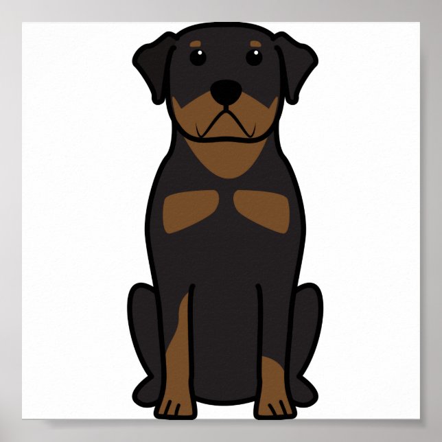 Rottweiler Dog Cartoon Poster (Front)