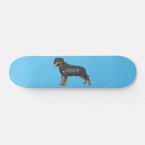 Rottweiler dog cartoon skateboard