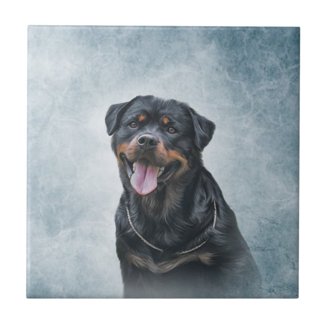 Rottweiler dog ceramic tile (Front)