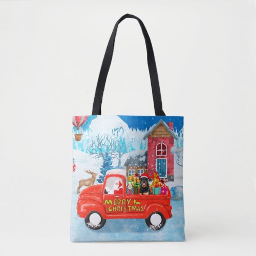 Rottweiler Dog Christmas Delivery Truck Snow Tote Bag