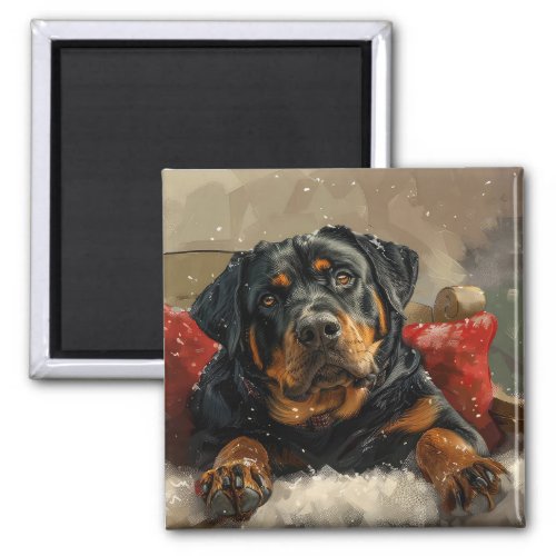 Rottweiler Dog Christmas Festive  Magnet