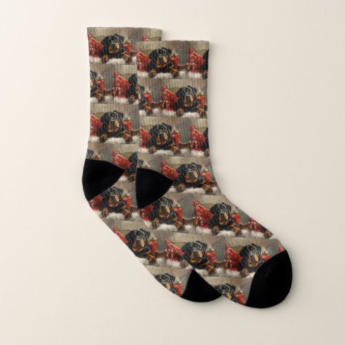 Rottweiler Dog Christmas Festive  Socks