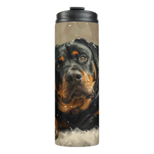 Rottweiler Dog Christmas Festive Thermal Tumbler
