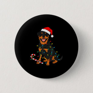 Rottweiler Dog Christmas Lights Santa Xmas Pet Dog Button