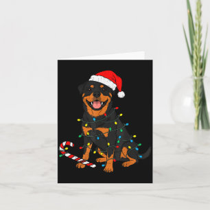 Rottweiler Dog Christmas Lights Santa Xmas Pet Dog Card