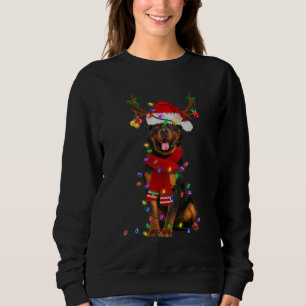 Rottweiler Dog Christmas Lights Xmas Dog Lover Sweatshirt