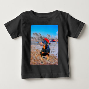 Rottweiler Dog Christmas Painting Baby T-Shirt