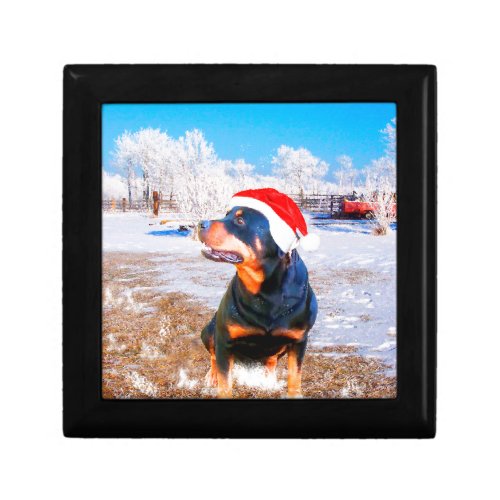 Rottweiler Dog Christmas Painting Gift Box