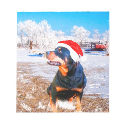 Rottweiler Dog Christmas Painting Notepad