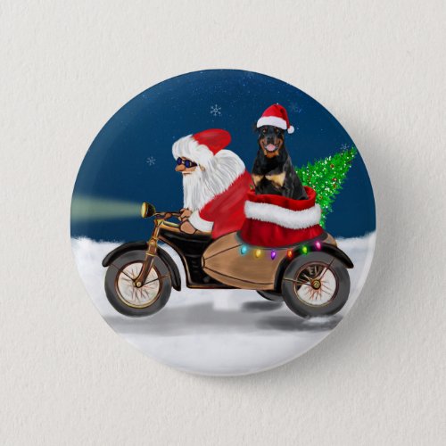 Rottweiler Dog Christmas Santa Claus   Button