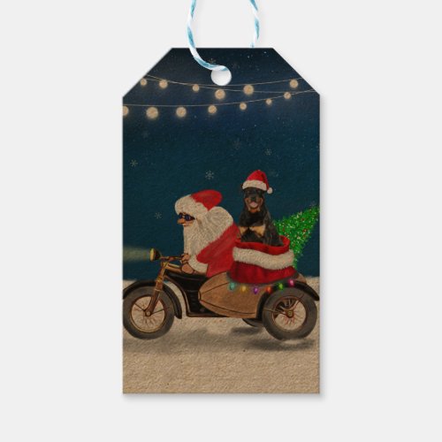 Rottweiler Dog Christmas Santa Claus   Gift Tags