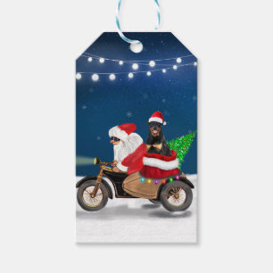 Rottweiler Dog Christmas Santa Claus Gift Tags